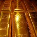 Слитки золота крупным планом